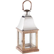 Lantern in wood and metal - Leather Handle